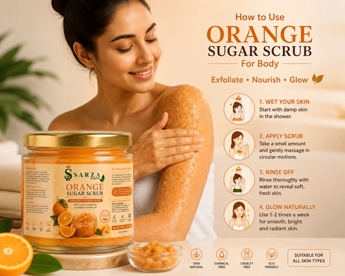 Orange Sugar Scrub for Body | Organic Orange Peel & Coconut Oil – SARZA Organic
