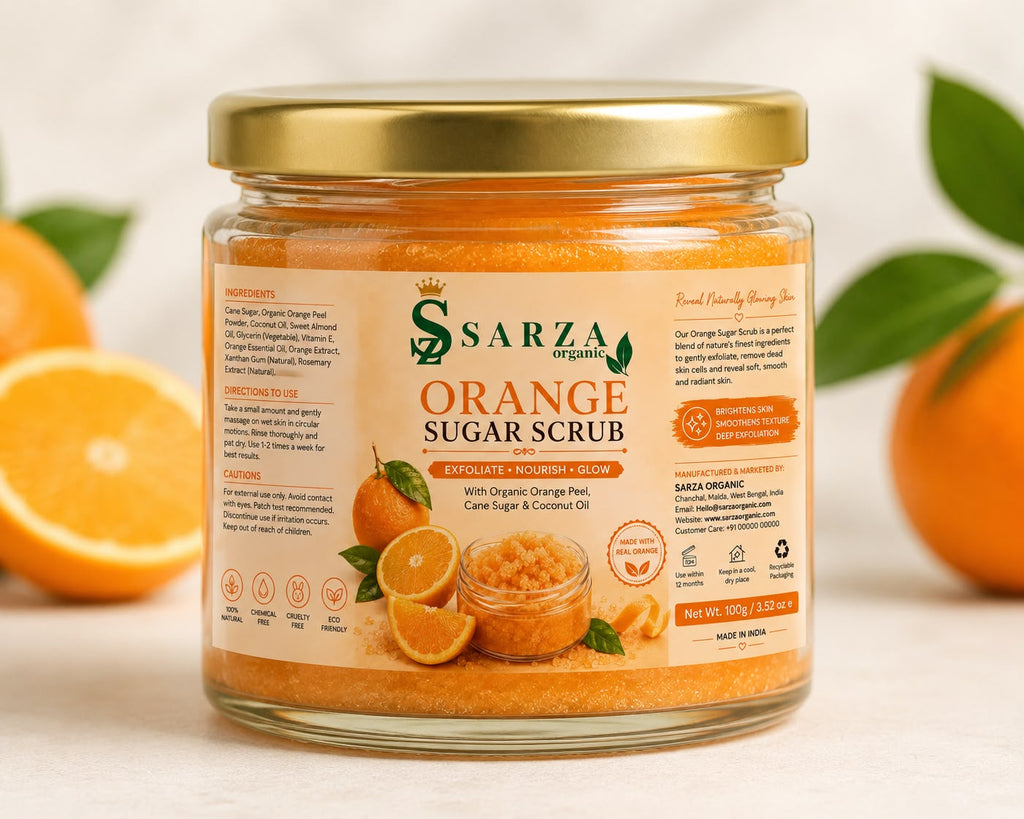 Orange Sugar Scrub for Body | Organic Orange Peel & Coconut Oil – SARZA Organic