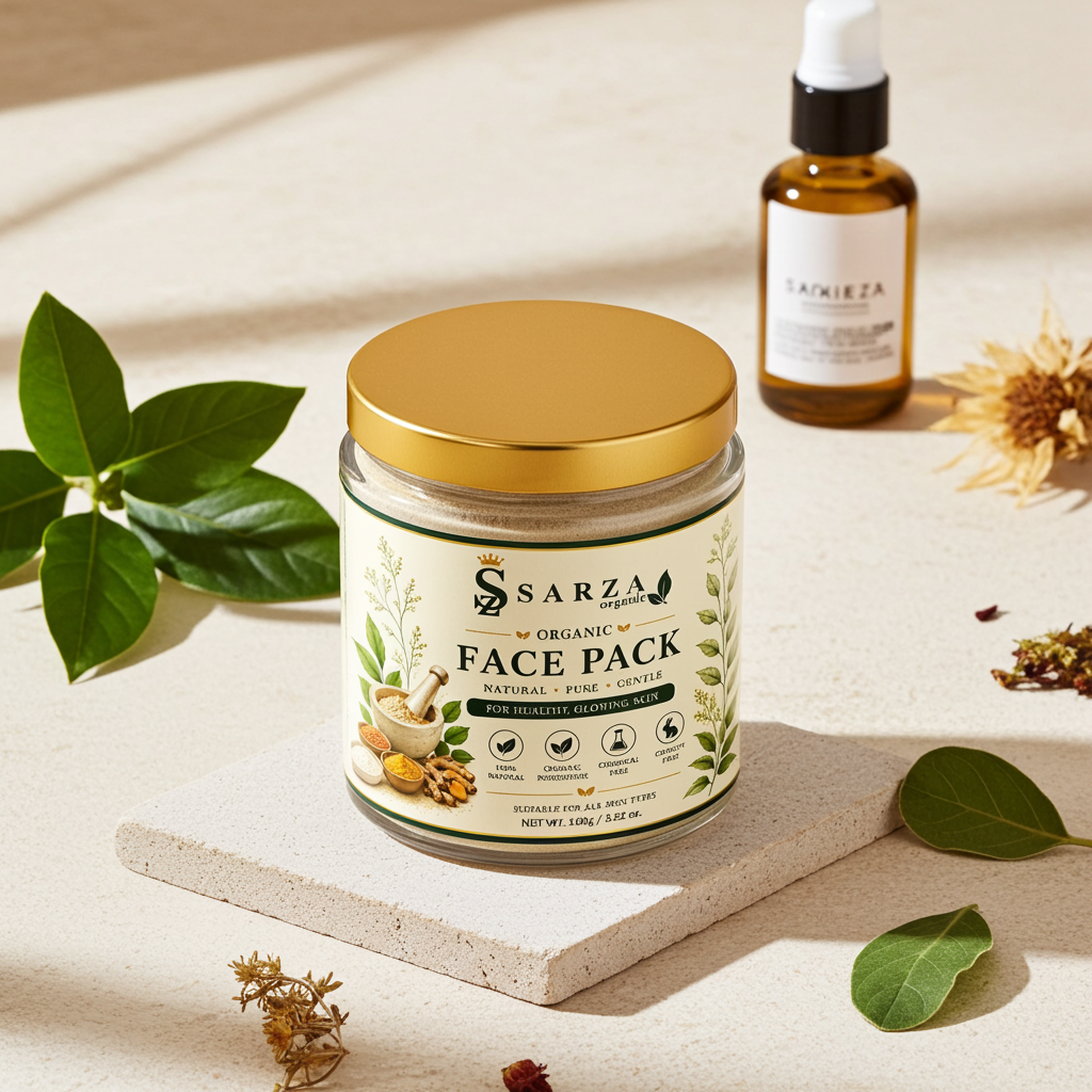 Sarza Organic Face Pack 100g | Natural Herbal Face Pack for Glowing Skin