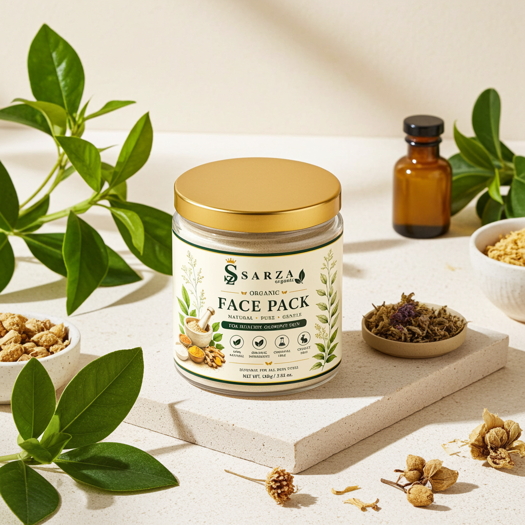 Sarza Organic Face Pack 100g | Natural Herbal Face Pack for Glowing Skin